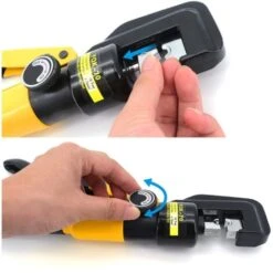 Pince à Sertir D'électricien,10 Tonnes 9 Matrices Coffret De Pince à Sertir Hydraulique ,Outil De Sertissage Hydraulique, Pince à Sertir Per Les Bornes à Cliquet Pour Câble 4-70 Mm² (Nouveau Noir)，CMO -Pas Cher Pro Bricoleur Magasin 76766431 4