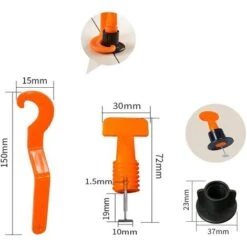 50 Pièces Systeme De Nivellement Carrelage,niveleur Carrelage Avec Clé Spéciale, Croisillon Carrelage Autonivelant ,Ajusteur De Niveau De Carrelage Pour La Construction De Murs -Pas Cher Pro Bricoleur Magasin 77386857 3