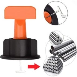 50 Pièces Systeme De Nivellement Carrelage,niveleur Carrelage Avec Clé Spéciale, Croisillon Carrelage Autonivelant ,Ajusteur De Niveau De Carrelage Pour La Construction De Murs -Pas Cher Pro Bricoleur Magasin 77386857 5