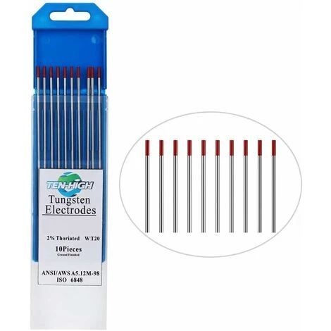 Héloise Soudage TIG Electrodes De Tungstène Avec 2% De Thorium WT20 (Rouge) 2,0 150mm 10 Pièces Par Paquet 2 Héloise Soudage TIG Electrodes De Tungstène Avec 2% De Thorium WT20 (Rouge) 2,0 150mm 10 Pièces Par Paquet – Image 2
