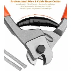 Pince Coupe-câble 200mm Acier Au Chrome Vanadium Coupeur, Convient Pour Couper Les Câbles En Cuivre, Câble En Fil D'acier, En Aluminium Et Les Câbles Electriques 7 Pince Coupe-câble 200mm Acier Au Chrome Vanadium Coupeur, Convient Pour Couper Les Câbles En Cuivre, Câble En Fil D'acier, En Aluminium Et Les Câbles Electriques -Pas Cher Pro Bricoleur Magasin 77729892 3