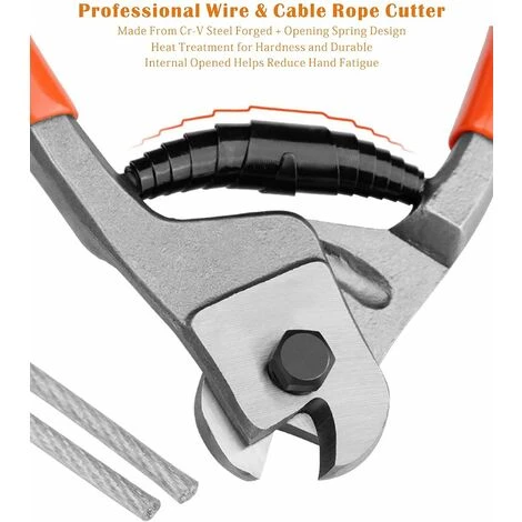 Pince Coupe-câble 200mm Acier Au Chrome Vanadium Coupeur, Convient Pour Couper Les Câbles En Cuivre, Câble En Fil D'acier, En Aluminium Et Les Câbles Electriques 3 Pince Coupe-câble 200mm Acier Au Chrome Vanadium Coupeur, Convient Pour Couper Les Câbles En Cuivre, Câble En Fil D'acier, En Aluminium Et Les Câbles Electriques – Image 3