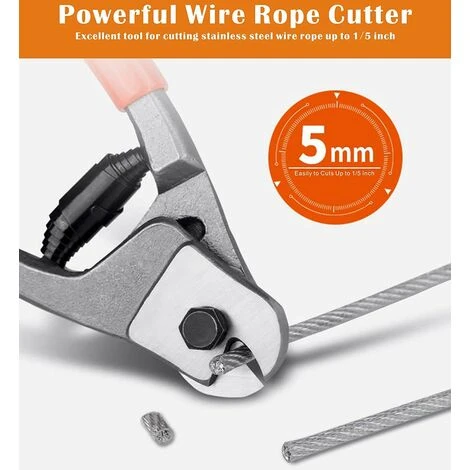 Pince Coupe-câble 200mm Acier Au Chrome Vanadium Coupeur, Convient Pour Couper Les Câbles En Cuivre, Câble En Fil D'acier, En Aluminium Et Les Câbles Electriques 4 Pince Coupe-câble 200mm Acier Au Chrome Vanadium Coupeur, Convient Pour Couper Les Câbles En Cuivre, Câble En Fil D'acier, En Aluminium Et Les Câbles Electriques – Image 4