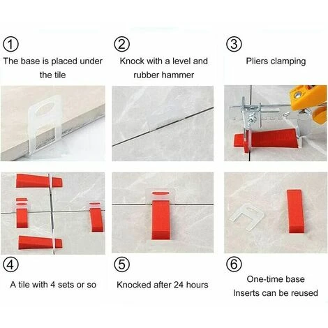 Systme De Nivellement De Carrelage De1.5mm De Largeur De Joint, 400 Languettes De Traction,100 Pices Cales Rutilisables Ensemble,Systme De Nivellement Pour Carrelage De Carreaux Paisseur3-12 Mm 5 Systme De Nivellement De Carrelage De1.5mm De Largeur De Joint, 400 Languettes De Traction,100 Pices Cales Rutilisables Ensemble,Systme De Nivellement Pour Carrelage De Carreaux Paisseur3-12 Mm – Image 5