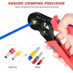 Pince Et Tenaille Kit D'outils De Sertissage De Virole Avec Kit De Bornes De Viroles De Fil 1250 Pièces, Pince à Sertir Auto-ajustable, Pince à Sertir De Virole Pour AWG 23–7 (0,25-10 Mm2) -Pas Cher Pro Bricoleur Magasin 78150099 4