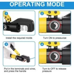 TEENO Pince à Sertir Hydraulique 10T Avec 9 Matrices Hexagonales Course 12mm,Coffret De Outil De Sertissage 4-70 Mm² Pour Cosses De Câbles En Cuivre Et Aluminium -Pas Cher Pro Bricoleur Magasin 78510963 4