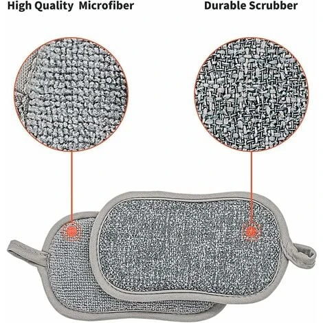 éponge Vaisselle Lavable, 6 Tampons Grattants Non Rayants Double Face La Cuisine Antibactérienne En Microfibre éponge Nettoie Efficacement Toutes Les Surfaces. Idéale Pour Plaques, Poêles 2 éponge Vaisselle Lavable, 6 Tampons Grattants Non Rayants Double Face La Cuisine Antibactérienne En Microfibre éponge Nettoie Efficacement Toutes Les Surfaces. Idéale Pour Plaques, Poêles – Image 2