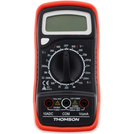 Multimètre Digital Antichoc - 5 Fonctions CAT III 600V - Thomson 2 Multimètre Digital Antichoc - 5 Fonctions CAT III 600V - Thomson – Image 2