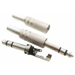 5pcs Jack Prise Jack 6,35mm Male à Souder Stéréo Fiche Male Connecteur Soudure 100% Métal, -Pas Cher Pro Bricoleur Magasin 80433739 3