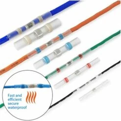 Cosses Electriques, 100 Pièces 5 Tailles Butt Fil-Connecteurs, Connexions De Câbles Thermorétractables Et Connecteurs De Soudage De Soudure,Souder Gaine Thermorétractable Terminaux -Pas Cher Pro Bricoleur Magasin 80713584 3