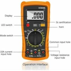 Multimètre Numérique ,Multimètre Automatique Numérique,Testeur Electrique Professionnel,Voltmètre /Résistance /Continuité /Diodes Postuler à Laboratoires, Usines -Pas Cher Pro Bricoleur Magasin 83763192 4