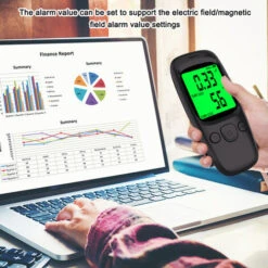 Détecteur De Rayonnement électromagnétique Portatif à écran LCD Portable Champ Magnétique Appareil De Mesure De La Température Du Champ électrique Avec Fonction Slarm Sonore Et Lumineuse (Noir) -Pas Cher Pro Bricoleur Magasin 87412970 3