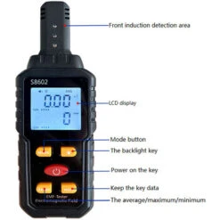 Dosimètre De Rayonnement Numérique Portatif 3-en-1 Champ Magnétique Champ Magnétique Température Détecteur Multifonctionnel Bureau à Domicile Testeur De Rayonnement Alarme Sonore Affichage LCD Avec Ré -Pas Cher Pro Bricoleur Magasin 87412989 4
