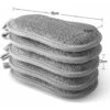 6 Éponge Reutilisable Lavable Vaisselle En Microfibre Pour Cuisine Plaques Poêles (6 Gris)