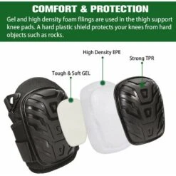 Genouillere Travaux,Genouillères Professionnelles,Heavy Duty Genouillères Rembourrage En Mousse Avec Coussin En Gel Confortables Et Sangles Réglables Pour Le Travail,Sol,Construction, Gardinage -Pas Cher Pro Bricoleur Magasin 89069521 5