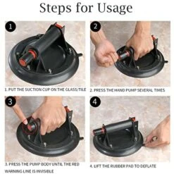 Lot De 2 Ventouse Vitre Professionnelle,Vide Ventouse En Verre Pour Transport Et Déménagement De Vitre, Carrelage, Verre, Baie Vitrée,Carreaux,Plaques & Sols, Manutention De Meubles, Etc -Pas Cher Pro Bricoleur Magasin 89624825 4