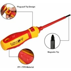 Tournevis Isolé 1000 V Magnétique Manuel Kit,13pcs Interchangeables Tournevis Isolés Set Avec Outils De Réparation électricien Outils De Réparation Peu -Pas Cher Pro Bricoleur Magasin 90519791 4