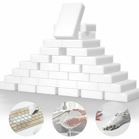 Lot De 100 éponges Magiques En Mélamine Extra Larges Pour Nettoyer La Vaisselle, Les Meubles, Le Sol, Le Bateau, La Baignoire Et Les Murs 1 Lot De 100 éponges Magiques En Mélamine Extra Larges Pour Nettoyer La Vaisselle, Les Meubles, Le Sol, Le Bateau, La Baignoire Et Les Murs