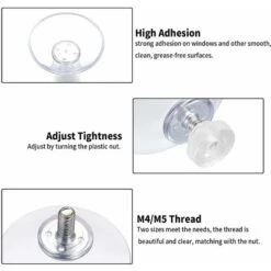 ZXPASRA Lot De 22 Ventouse Filetée Ventouses Avec Filetage, M4 M5 Ventouse En Plastique PVC Suspension Ventouse Transparente Pour Voiture,Camping -Pas Cher Pro Bricoleur Magasin 91344492 3