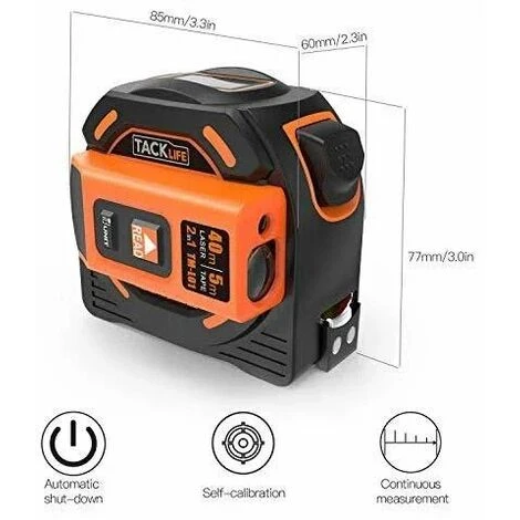 Ruban à Mesurer Laser 2 En 1, Mesure Laser 131 Pieds, Ruban à Mesurer 16 Pieds Métrique Et Pouces Avec Affichage Numérique LCD, Crochet Magnétique Mobile, Tournevis, Revêtement En Nylon Pour Bricolage 4 Ruban à Mesurer Laser 2 En 1, Mesure Laser 131 Pieds, Ruban à Mesurer 16 Pieds Métrique Et Pouces Avec Affichage Numérique LCD, Crochet Magnétique Mobile, Tournevis, Revêtement En Nylon Pour Bricolage – Image 4