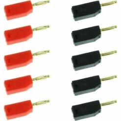 2Mm Mini Fiche Banane Empilable Câble Connecteur Soudure Assemblé (10Pcs Rouge + Noir)
