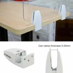 Lot De 4 Pinces De Séparation De Bureau, En Alliage D'aluminium, Clips De Protection Contre Les éternuements, Clips Pour Panneau D'intimité Pour Salle De Classe (5–20 Mm) WHWY -Pas Cher Pro Bricoleur Magasin 92191411 4