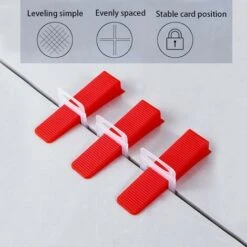 Système De Nivellement De Carrelage De1.5mm De Largeur De Joint, 400 Languettes De Traction,100 Pièces Cales Réutilisables Ensemble,Système De Nivellement Pour Carrelage De Carreaux épaisseur3-12 Mm -Pas Cher Pro Bricoleur Magasin 92294246 4