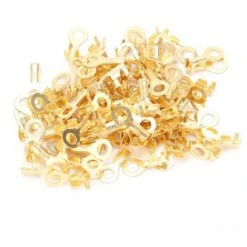 100 Pièces M4 Bornes à Anneau De Goujon Cosses à Sertir En Cuivre Robustes Câble De Soudage Cosse à œillet En Cuivre Nu,Terminaux