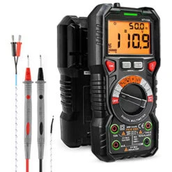 Multimètre Numérique 6000 Points (guide Terminal LED), Testeur électrique Professionnel, Température, Capacimètre, Tension/courant AC DC, Résistance/fréquence Et Température,...