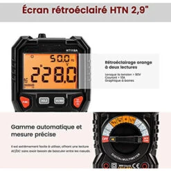 Multimètre Numérique 6000 Points (guide Terminal LED), Testeur électrique Professionnel, Température, Capacimètre, Tension/courant AC DC, Résistance/fréquence Et Température,... -Pas Cher Pro Bricoleur Magasin 93342097 5
