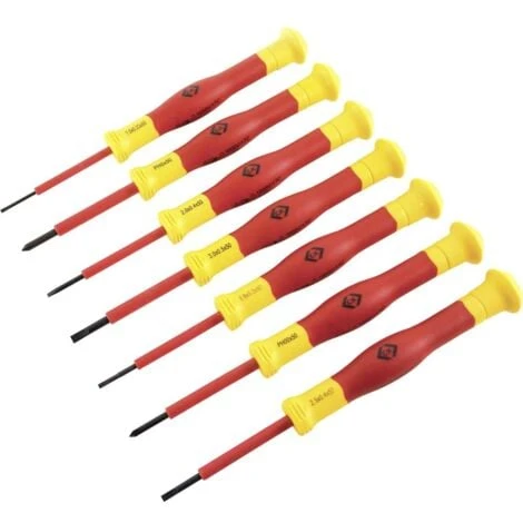 C.K VDE Jeu De Tournevis 7 Pièces Vis à Fente, Cruciforme Phillips 1 C.K VDE Jeu De Tournevis 7 Pièces Vis à Fente, Cruciforme Phillips