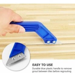 Ensemble De 4 Outils De Retrait De Mortier, Râpe à Coulis, Grattoir à Carreaux, Cuisine, Salle De Bain, Nettoyage Des Sols Et Des Carreaux Bleu Et Noir -Pas Cher Pro Bricoleur Magasin 94101045 3