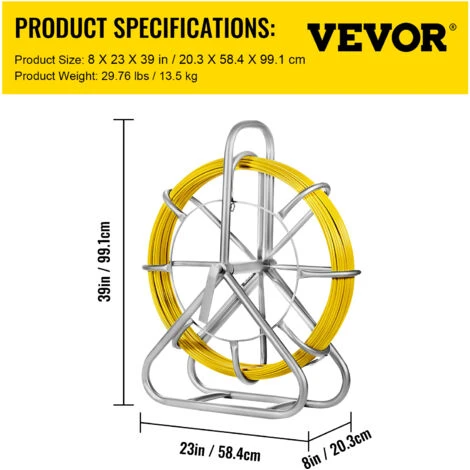 VEVOR 6mmx130M Profit Tranage Extracteur Aiguille Cable Fibre De Verre Tire-Fil 2 VEVOR 6mmx130M Profit Tranage Extracteur Aiguille Cable Fibre De Verre Tire-Fil – Image 2
