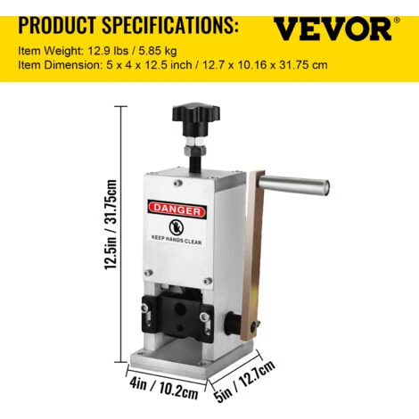 VEVOR Machine A Denuder Manuelle 1,5-25 Mm Pince A Denuder Fils, 15 M/min Lame Remplacable Machine A Denuder Cable En Alliage DeAluminium Avec Panneau DeAlimentation Pour Recuperation Recyclage Fil 2 VEVOR Machine A Denuder Manuelle 1,5-25 Mm Pince A Denuder Fils, 15 M/min Lame Remplacable Machine A Denuder Cable En Alliage DeAluminium Avec Panneau DeAlimentation Pour Recuperation Recyclage Fil – Image 2