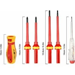 Tournevis Isolant 1000 V Kit Manuel Magnétique, 13 PCS VDE Lot De Vis Isolantes Ensemble De Tournevis Résistant à Haute Tension Ensemble De Groupe électrotechnique -Pas Cher Pro Bricoleur Magasin 95134096 5