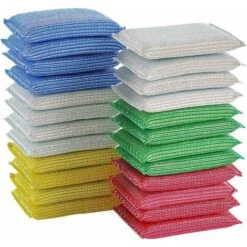 20Pcs Eponges De Nettoyage Anti Rayures,Eponges Magiques Classic Tampon à Récurer Kit Eponge Microfibre Lavable Eponge Salle De Bain,pour Nettoyer Traces Terrasse Cuisine Bains(Couleur Mélangée)