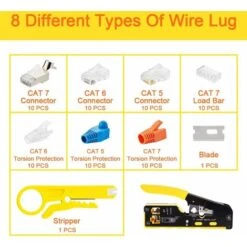 TEENO Pince à Sertir RJ45+RJ12 Outil De Sertissage，aveaconnecteur Réseau CAT5/5E/CAT6/CAT7 Blindé Avea Outils De Cisaillement -Pas Cher Pro Bricoleur Magasin 96170608 3