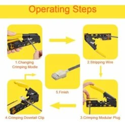 TEENO Pince à Sertir RJ45+RJ12 Outil De Sertissage，aveaconnecteur Réseau CAT5/5E/CAT6/CAT7 Blindé Avea Outils De Cisaillement -Pas Cher Pro Bricoleur Magasin 96170608 5