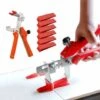 Divers Outils Du Carreleur　Kit De Système De Nivellement Leveller De Carrelage Pour Outils De Construction De Murs En Céramique (200 Cales + 1 Pince（Couleur Aléatoire）)