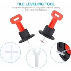 50Pcs Planchers Murs Réutilisables Positionnement Kits De Régulateur De Nivellement Position Du Levier Bâtiment Levage De Carreaux Et Outils Systèmes De Plancher De Type T H231 -Pas Cher Pro Bricoleur Magasin 96488124 3