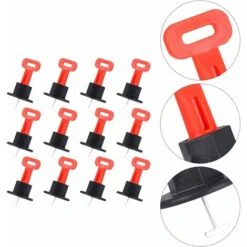 50Pcs Planchers Murs Réutilisables Positionnement Kits De Régulateur De Nivellement Position Du Levier Bâtiment Levage De Carreaux Et Outils Systèmes De Plancher De Type T H231 -Pas Cher Pro Bricoleur Magasin 96488124 4