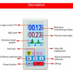 Compteur Geiger Portable Portable Détecteur De Rayonnement Nucléaire Multifonctionnel Dosimètre Personnel Détecteurs De Marbre Testeur De Rayons X Beta Gamma (Jaune) -Pas Cher Pro Bricoleur Magasin 96506463 5