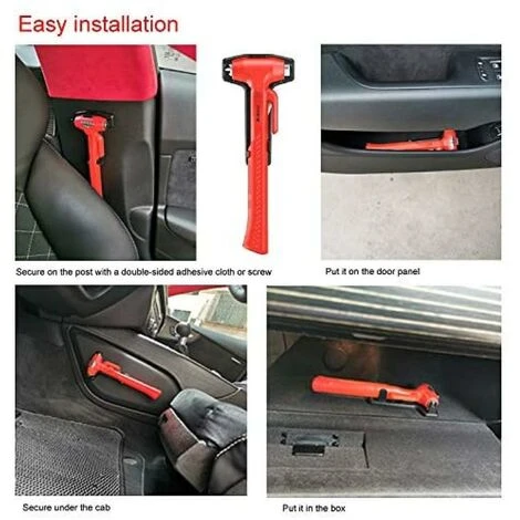 Brise-vitre De Voiture - Marteau De Sécurité Pour Voiture De Qualité Supérieure - Outil D'évacuation D'urgence Avec Brise-vitres Et Coupe-ceinture De Sécurité 4 Brise-vitre De Voiture - Marteau De Sécurité Pour Voiture De Qualité Supérieure - Outil D'évacuation D'urgence Avec Brise-vitres Et Coupe-ceinture De Sécurité – Image 4