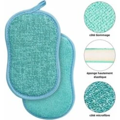 Lot De 8 Eponge Vaisselle Lavable La Cuisine Antibactérienne En Microfibre Reutilisable Tampons à Récurer éponge Double Eponge Pour Poêlons Antiadhésifs Poêles Pots, Dolaso -Pas Cher Pro Bricoleur Magasin 96954371 3