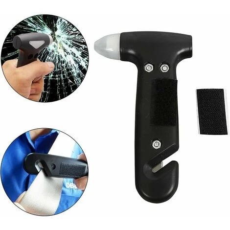 Marteau D'urgence Marteau Brise-vitre Marteau De Sauvetage Marteau De Sauvetage De Voiture Automobile Coupe-ceinture Noir 2 Marteau D'urgence Marteau Brise-vitre Marteau De Sauvetage Marteau De Sauvetage De Voiture Automobile Coupe-ceinture Noir – Image 2