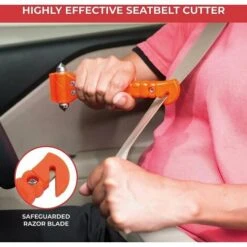 Brise Vitre Coupe Ceinture - Marteau De Secours Voiture Avec Coupe Ceinture De Sécurité Pointu, Outils D'Évacuation à Double Extrémité Pour Briser Le Verre En Cas D'urgence (Lot De 2) -Pas Cher Pro Bricoleur Magasin 97064002 5
