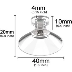 DIYexpert 8 X Ventouse 40 Mm Avec Filetage M4x10mm Avec écrous Moletés Transparent - Made In Germany