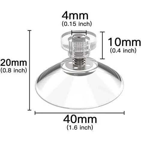 DIYexpert 8 X Ventouse 40 Mm Avec Filetage M4x10mm Avec écrous Moletés Transparent - Made In Germany 1 DIYexpert 8 X Ventouse 40 Mm Avec Filetage M4x10mm Avec écrous Moletés Transparent - Made In Germany