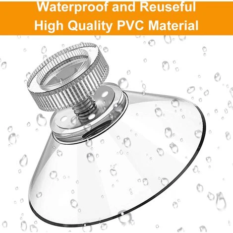 DIYexpert 8 X Ventouse 40 Mm Avec Filetage M4x10mm Avec écrous Moletés Transparent - Made In Germany 2 DIYexpert 8 X Ventouse 40 Mm Avec Filetage M4x10mm Avec écrous Moletés Transparent - Made In Germany – Image 2