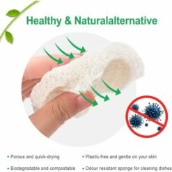 Éponges Luffa De Cuisine,Éponge Naturelle En Luffa-3 Eponges,12 8.8cm,Biodégradable Avec Cordon D'accrochage,pour Cuisine,salle De Bain H649 -Pas Cher Pro Bricoleur Magasin 97678505 5